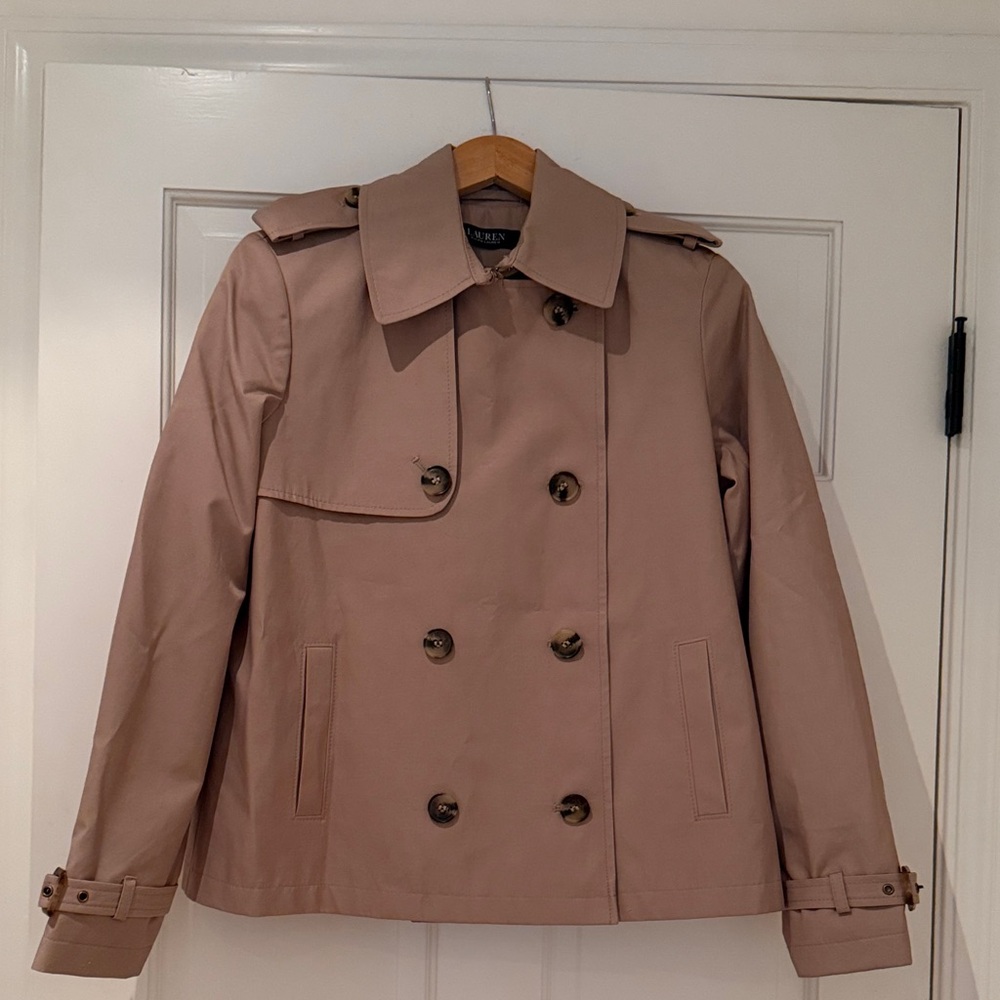 Lauren Ralph Lauren Women's Tan Double-Breasted Trench Coat
